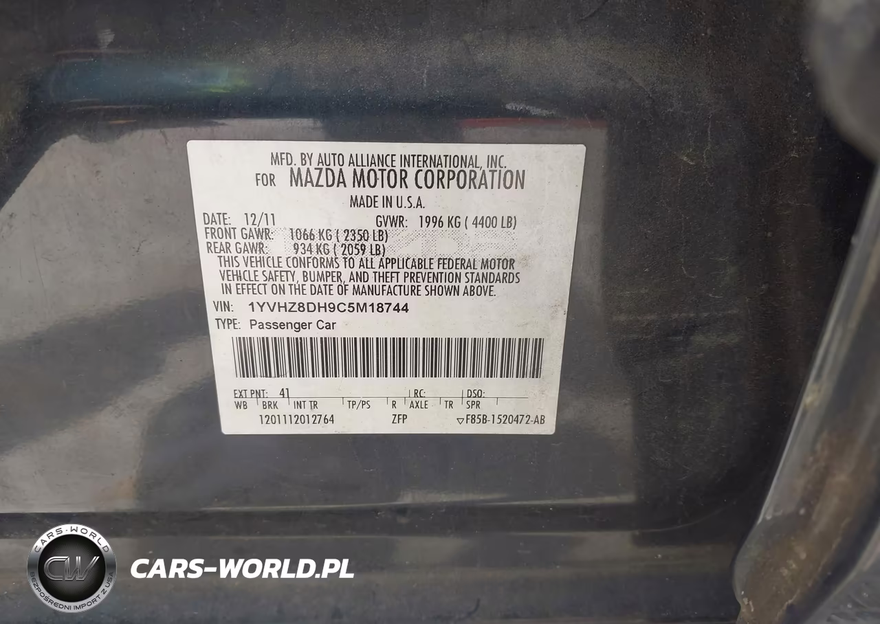 2012 Mazda Mazda6 I Touring VIN:1YVHZ8DH9C5M18744 - 9