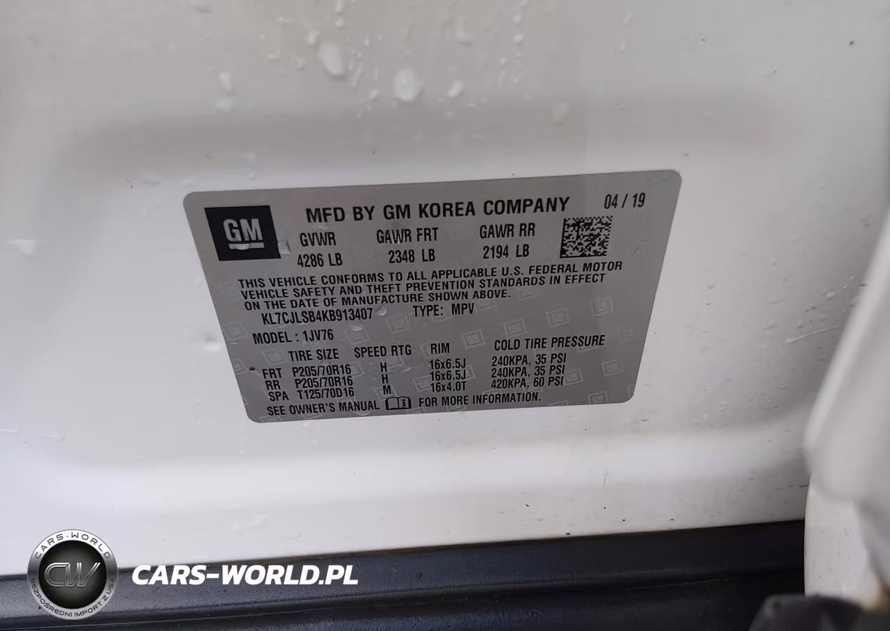 2019 Chevrolet Trax Lt VIN:KL7CJLSB4KB913407 - 9