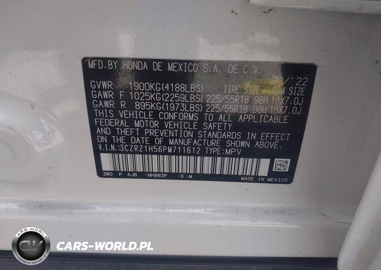 2023 Honda Hr-V 2Wd Sport VIN:3CZRZ1H56PM711612 - 9
