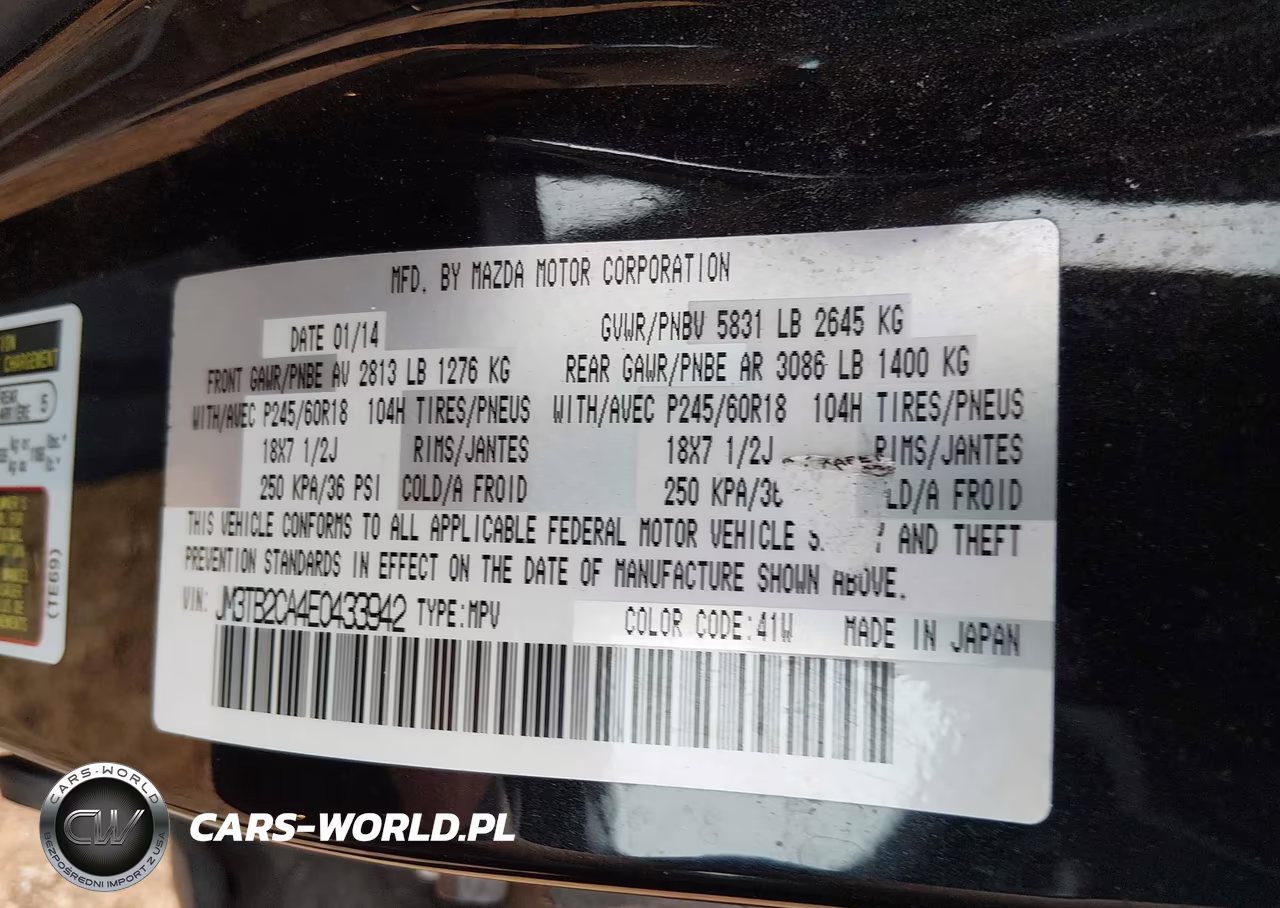 2014 Mazda Cx-9 Touring VIN:JM3TB2CA4E0433942 - 9