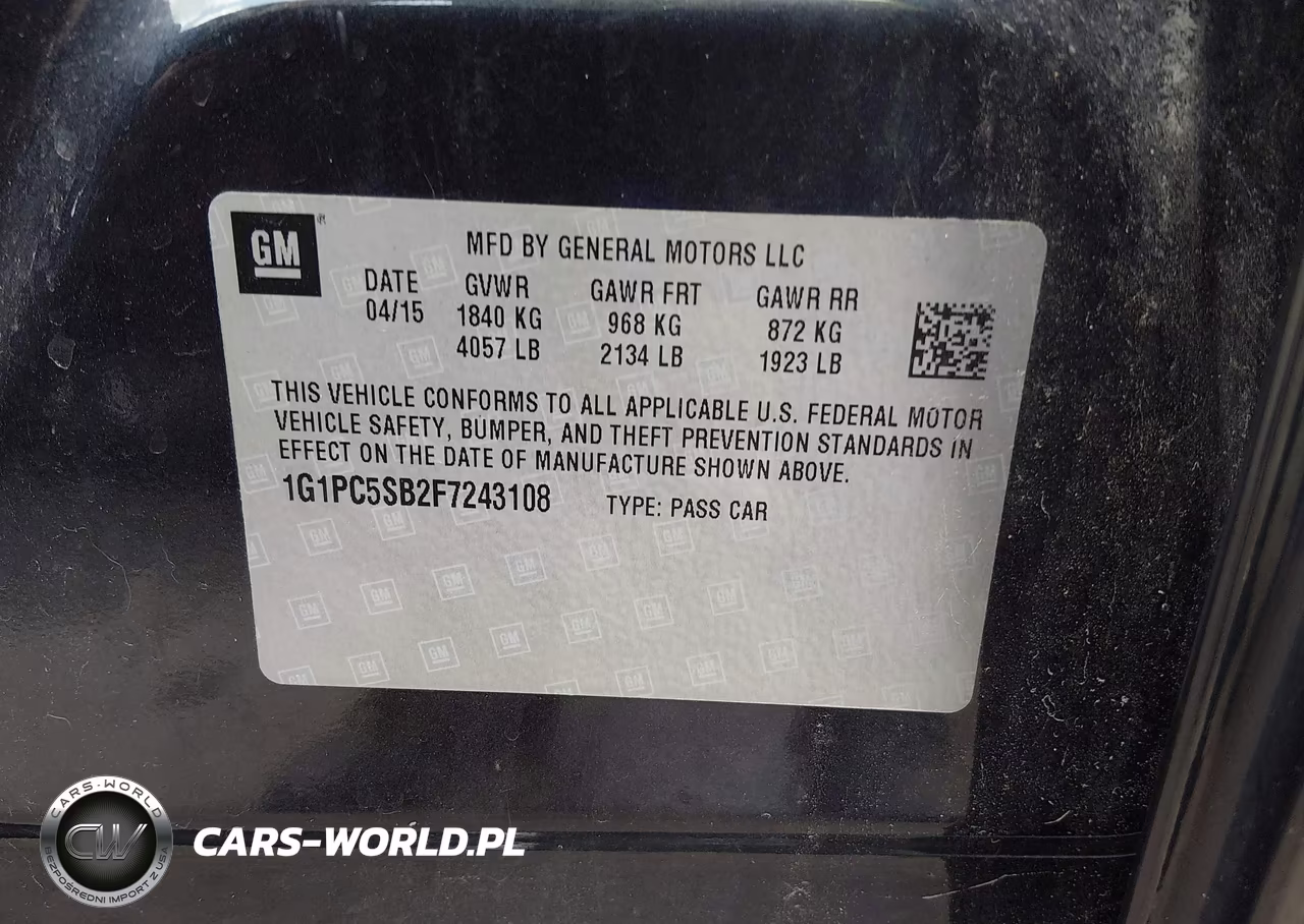 2015 Chevrolet Cruze 1Lt Auto VIN:1G1PC5SB2F7243108 - 9