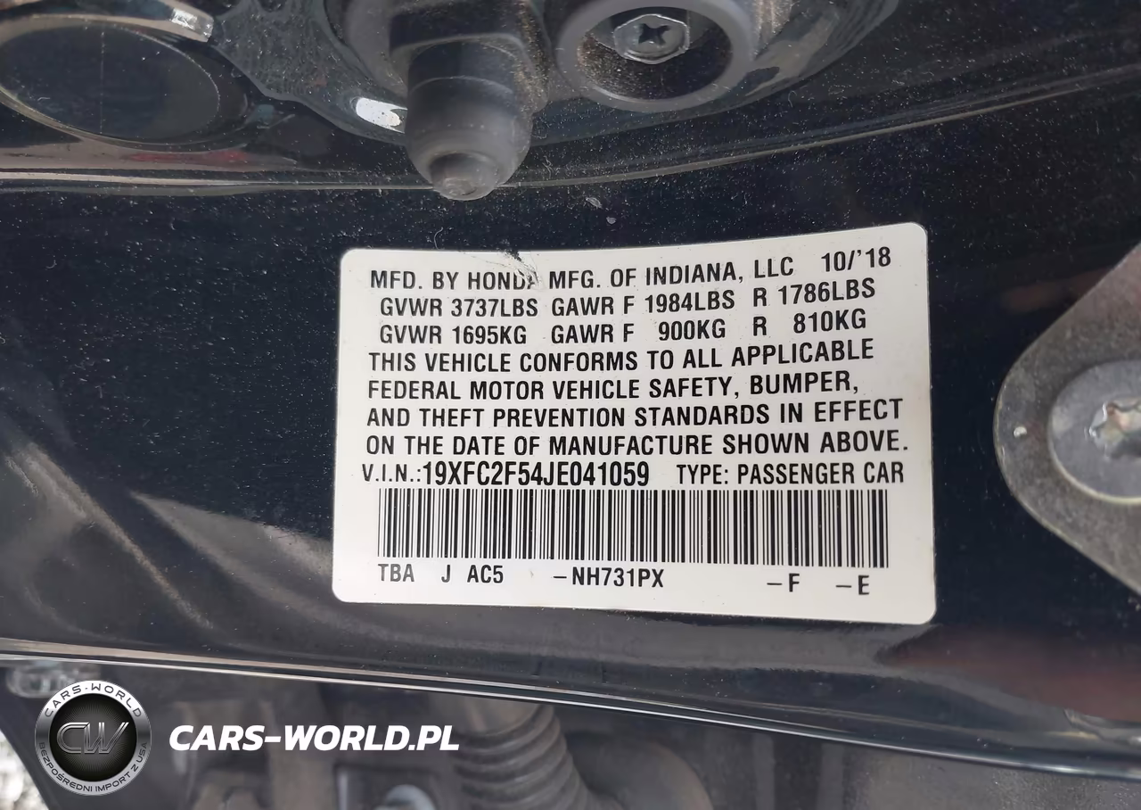 2018 Honda Civic Lx VIN:19XFC2F54JE041059 - 9