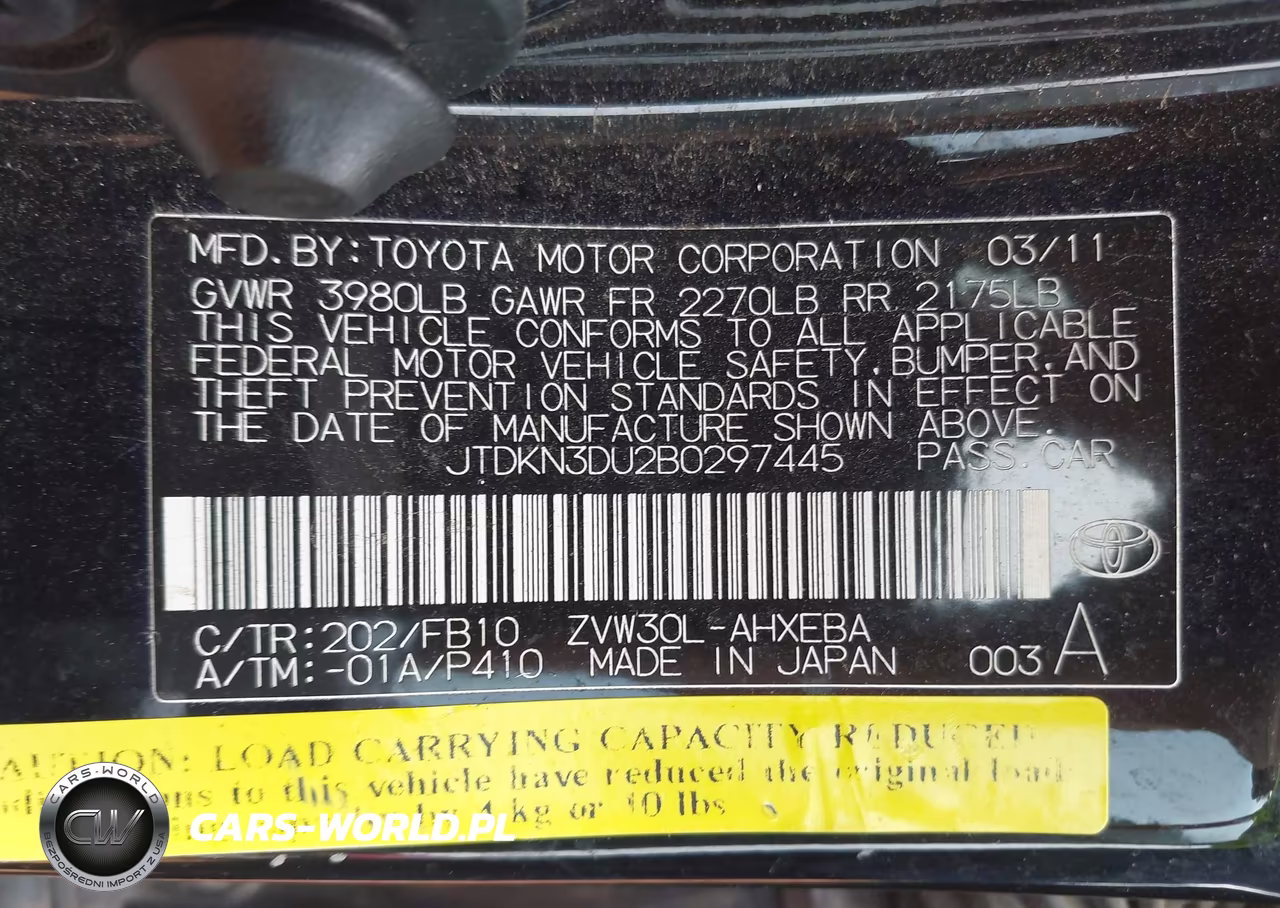 2011 Toyota Prius Two VIN:JTDKN3DU2B0297445 - 9