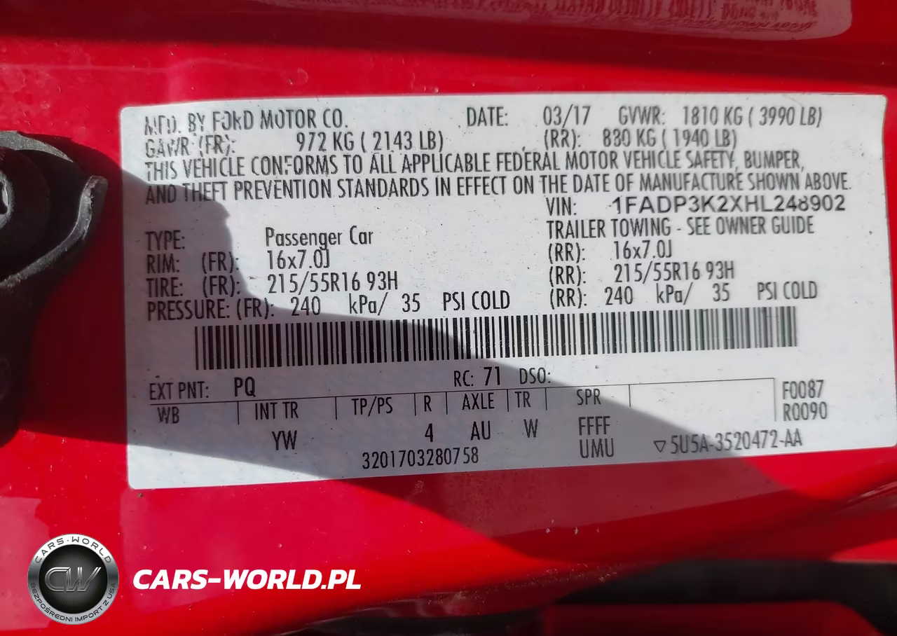 2017 Ford Focus Se VIN:1FADP3K2XHL248902 - 9