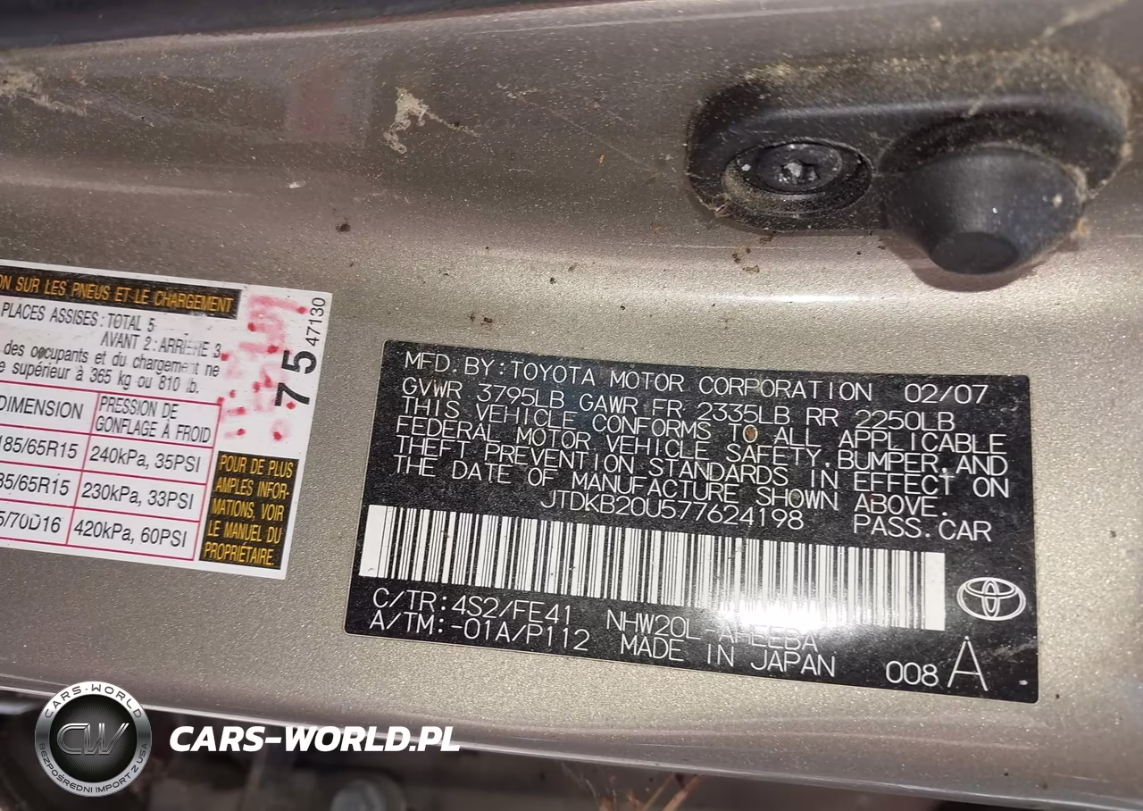 2007 Toyota Prius VIN:JTDKB20U577624198 - 9