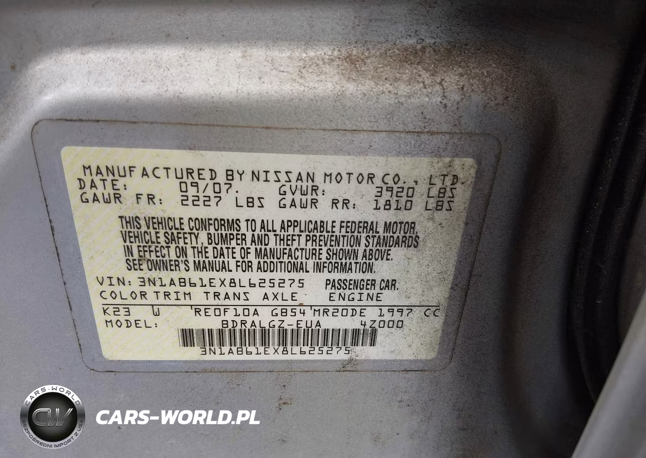 2008 Nissan Sentra 2.0Sl VIN:3N1AB61EX8L625275 - 9