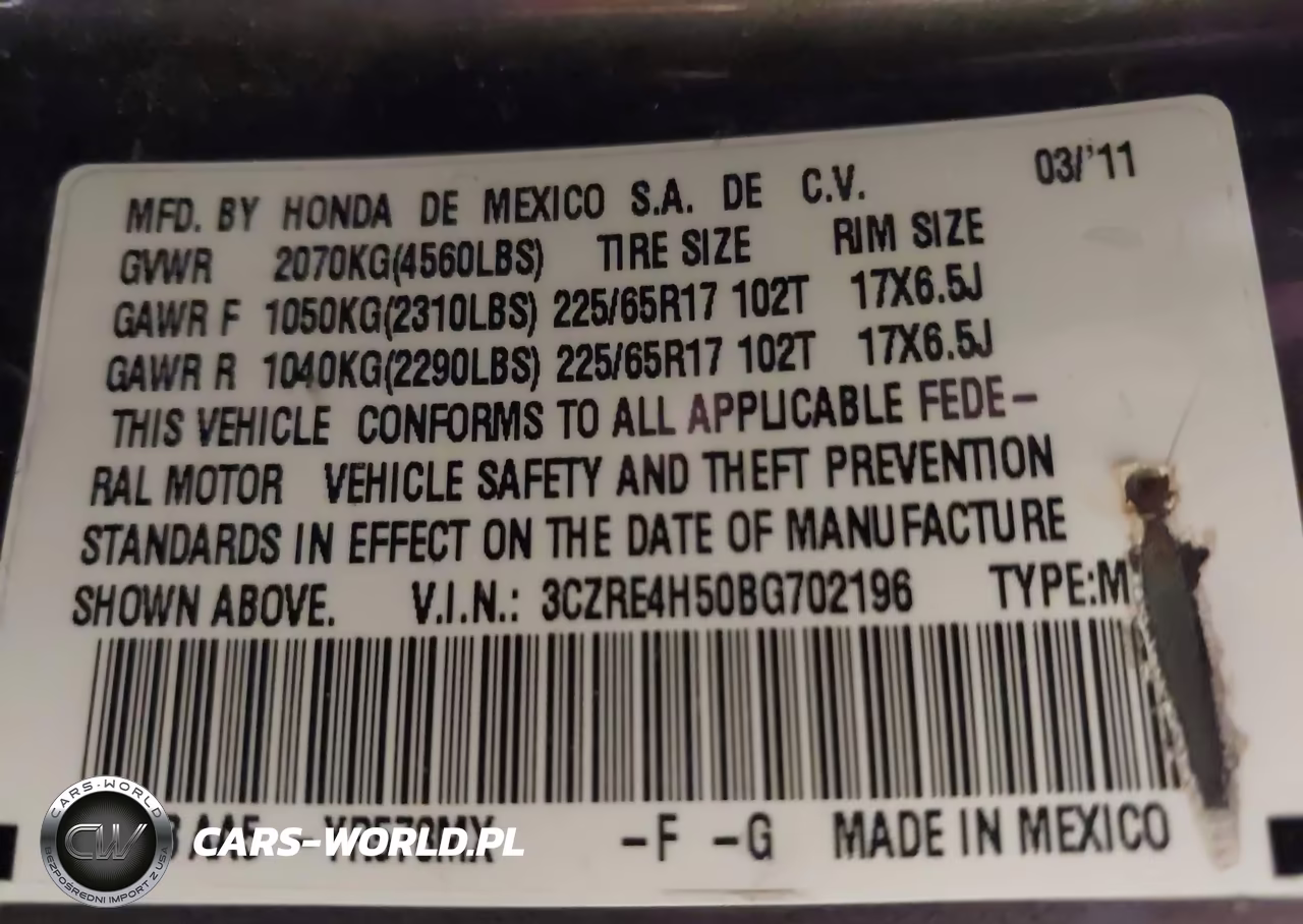 2011 Honda Cr-V Ex VIN:3CZRE4H50BG702196 - 9