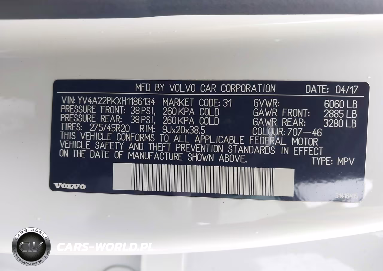 2017 Volvo Xc90 T6 Momentum VIN:YV4A22PKXH1186134 - 9
