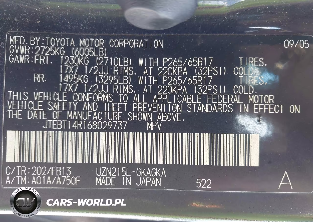 2006 Toyota 4Runner Sr5 Sport V8 VIN:JTEBT14R168029737 - 9
