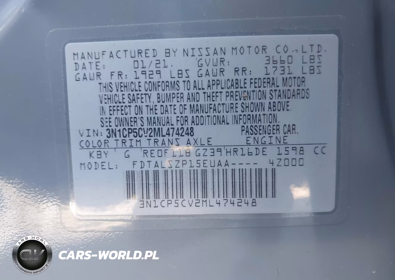 2021 Nissan Kicks Sv Xtronic Cvt VIN:3N1CP5CV2ML474248 - 9