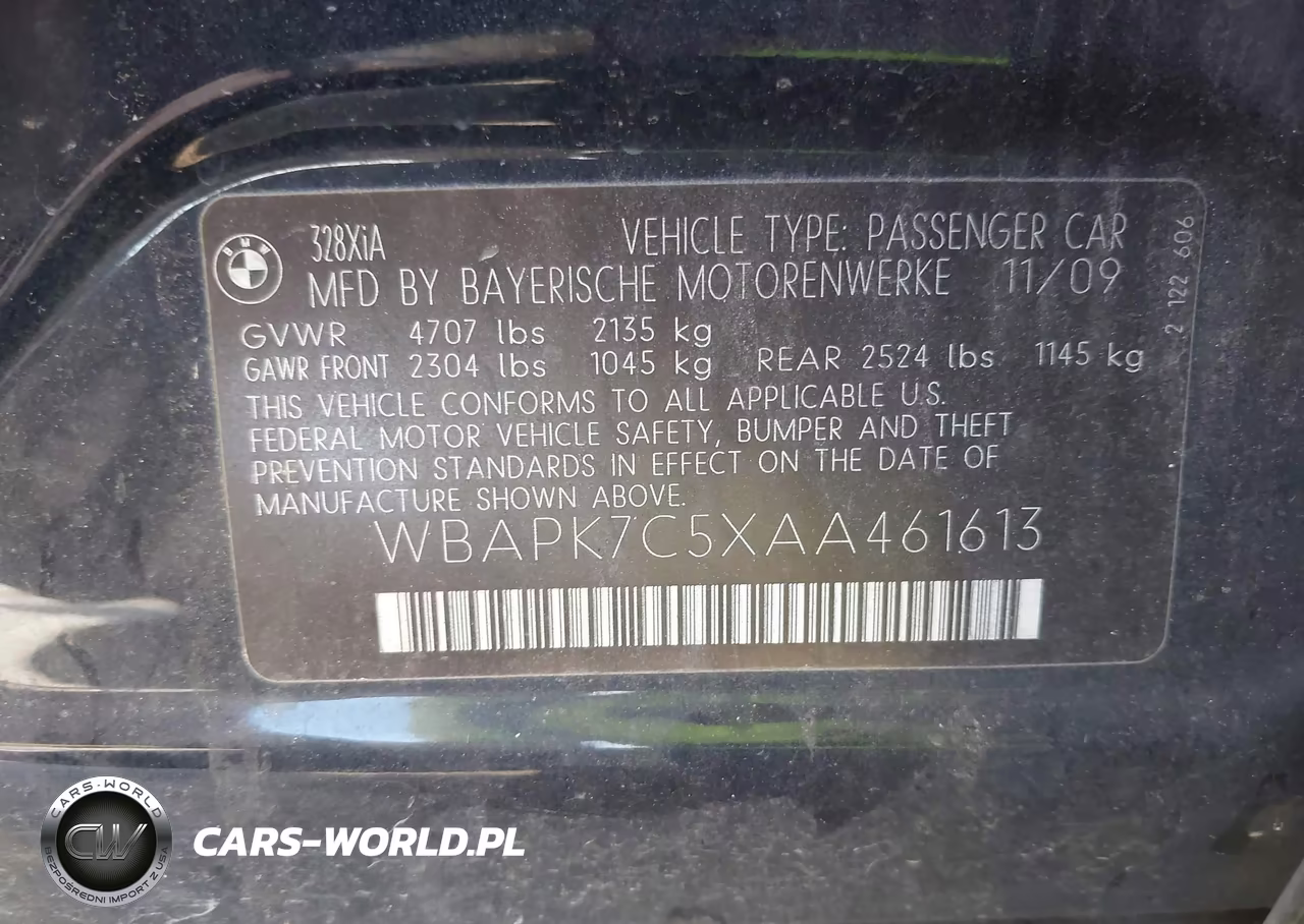 2010 BMW 328I xDrive VIN:WBAPK7C5XAA461613 - 9