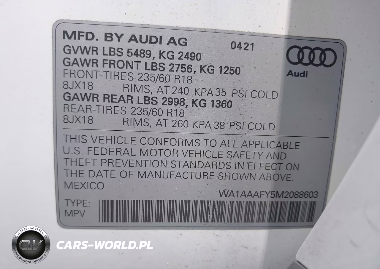 2021 Audi Q5 Premium 45 Tfsi Quattro S Tronic VIN:WA1AAAFY5M2088603 - 9