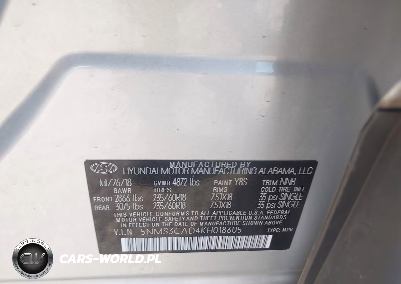 2019 Hyundai Santa Fe Sel Plus VIN:5NMS3CAD4KH018605 - 9