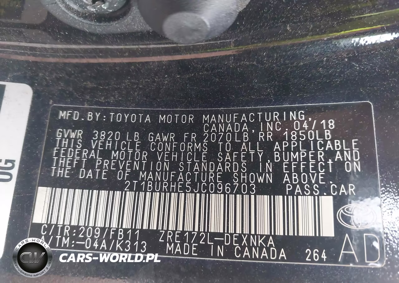 2018 Toyota Corolla Le VIN:2T1BURHE5JC096703 - 9