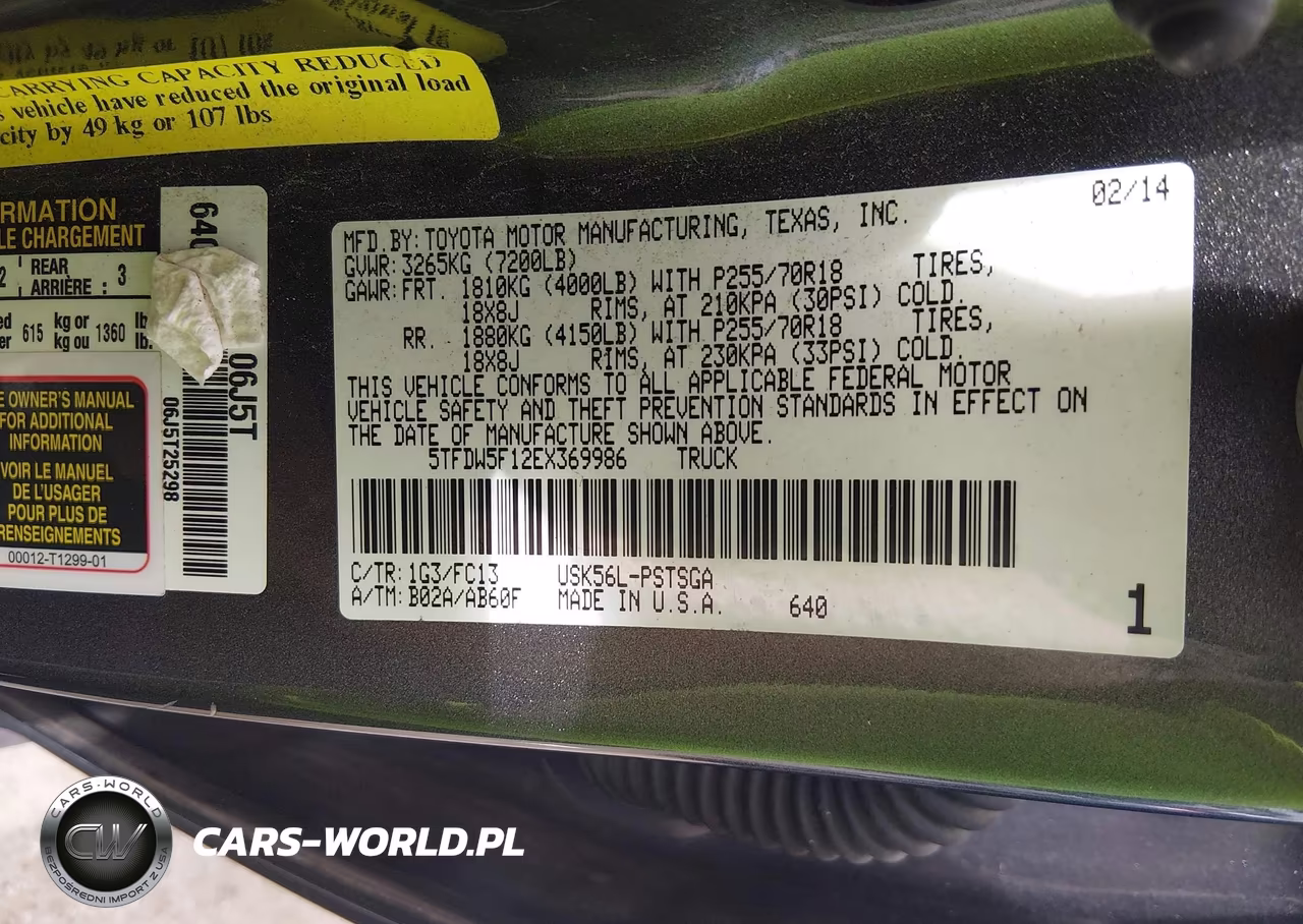 2014 Toyota Tundra Sr5 5.7L V8 VIN:5TFDW5F12EX369986 - 9