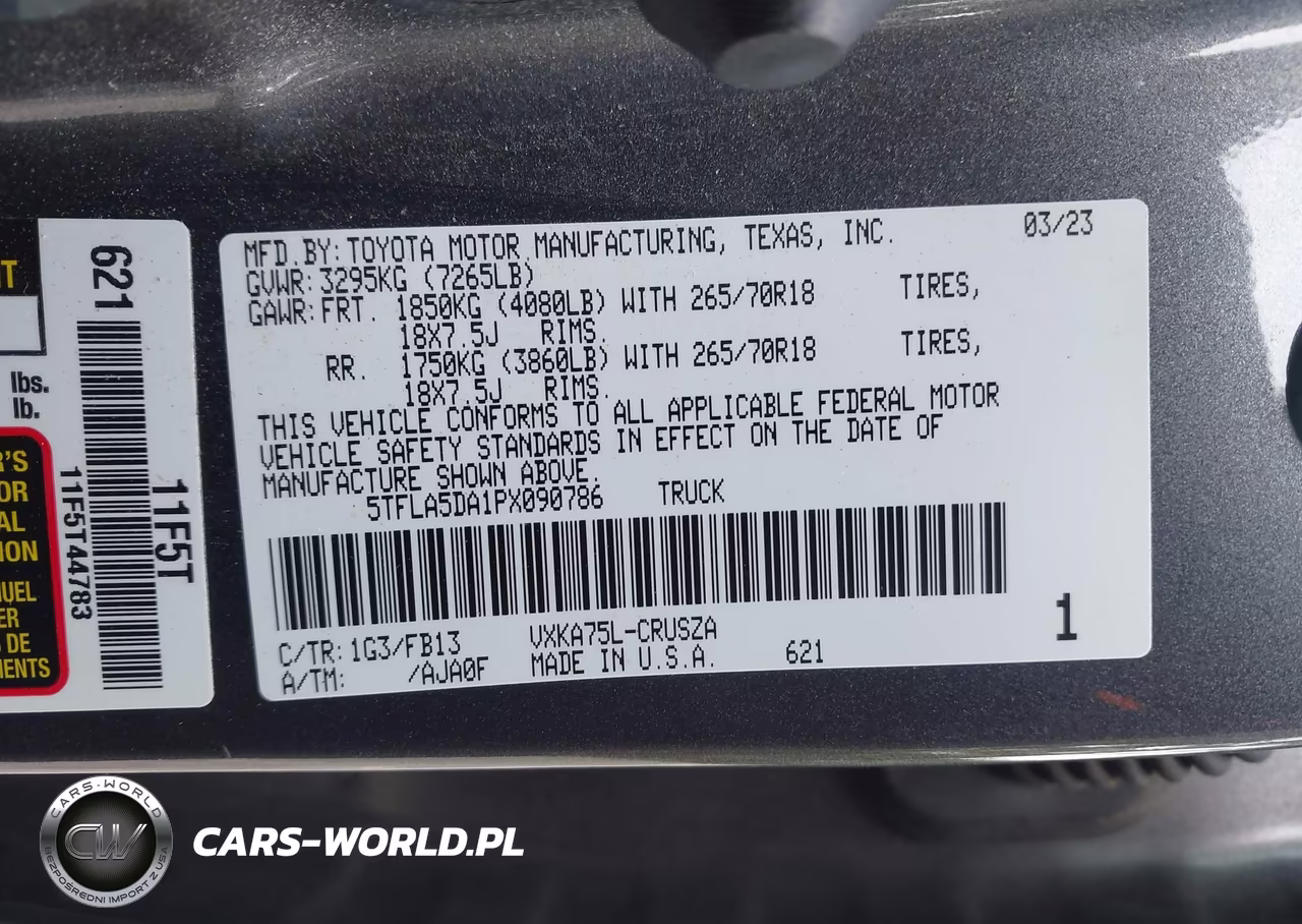 2023 Toyota Tundra Sr5 VIN:5TFLA5DA1PX090786 - 9