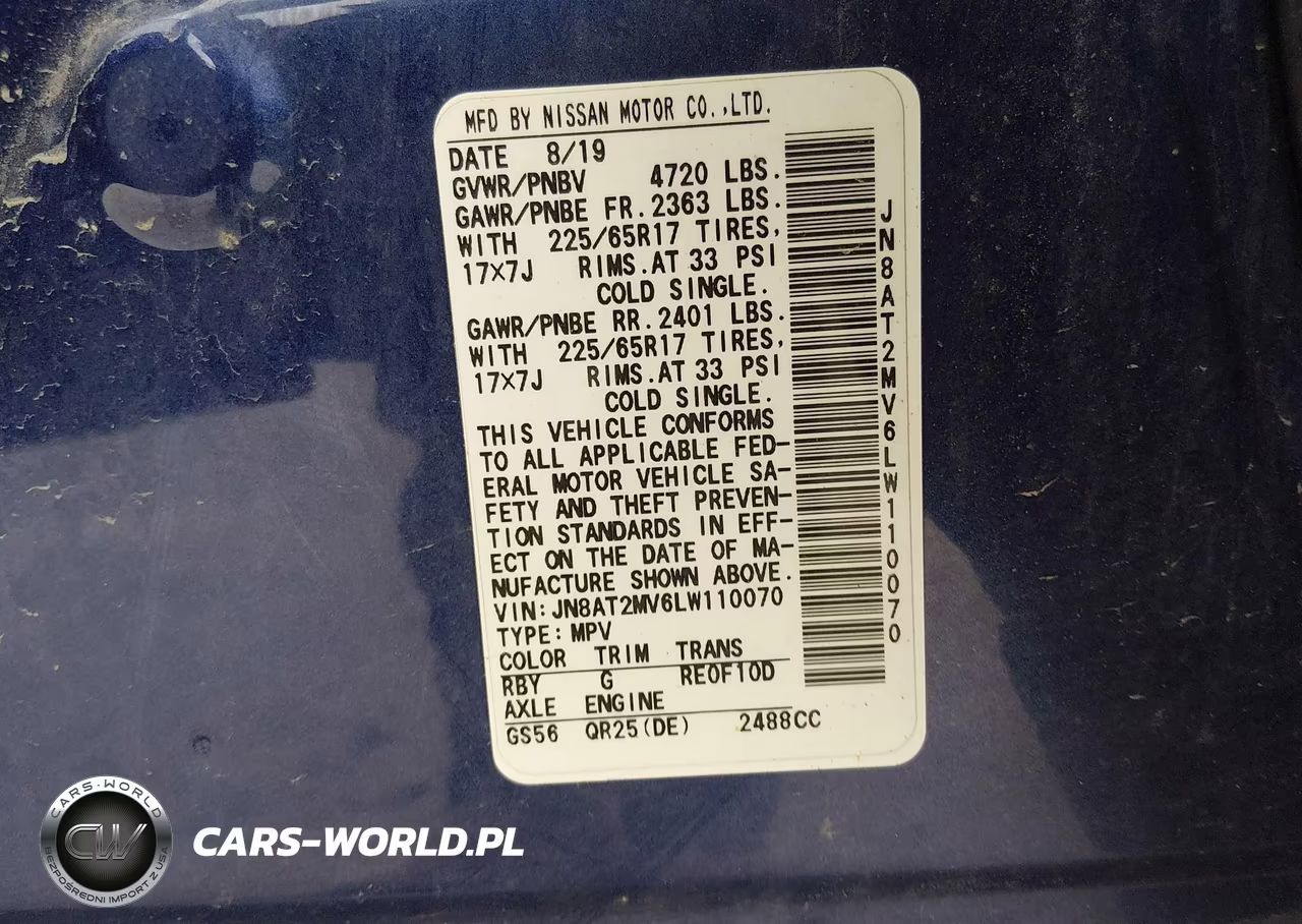2020 Nissan Rogue Sv Intelligent Awd VIN:JN8AT2MV6LW110070 - 9