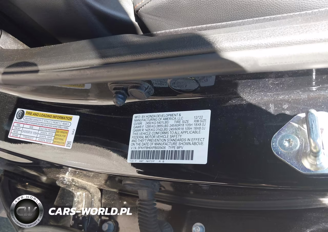 2023 Honda Passport Awd Trailsport VIN:5FNYF8H6XPB005436 - 9