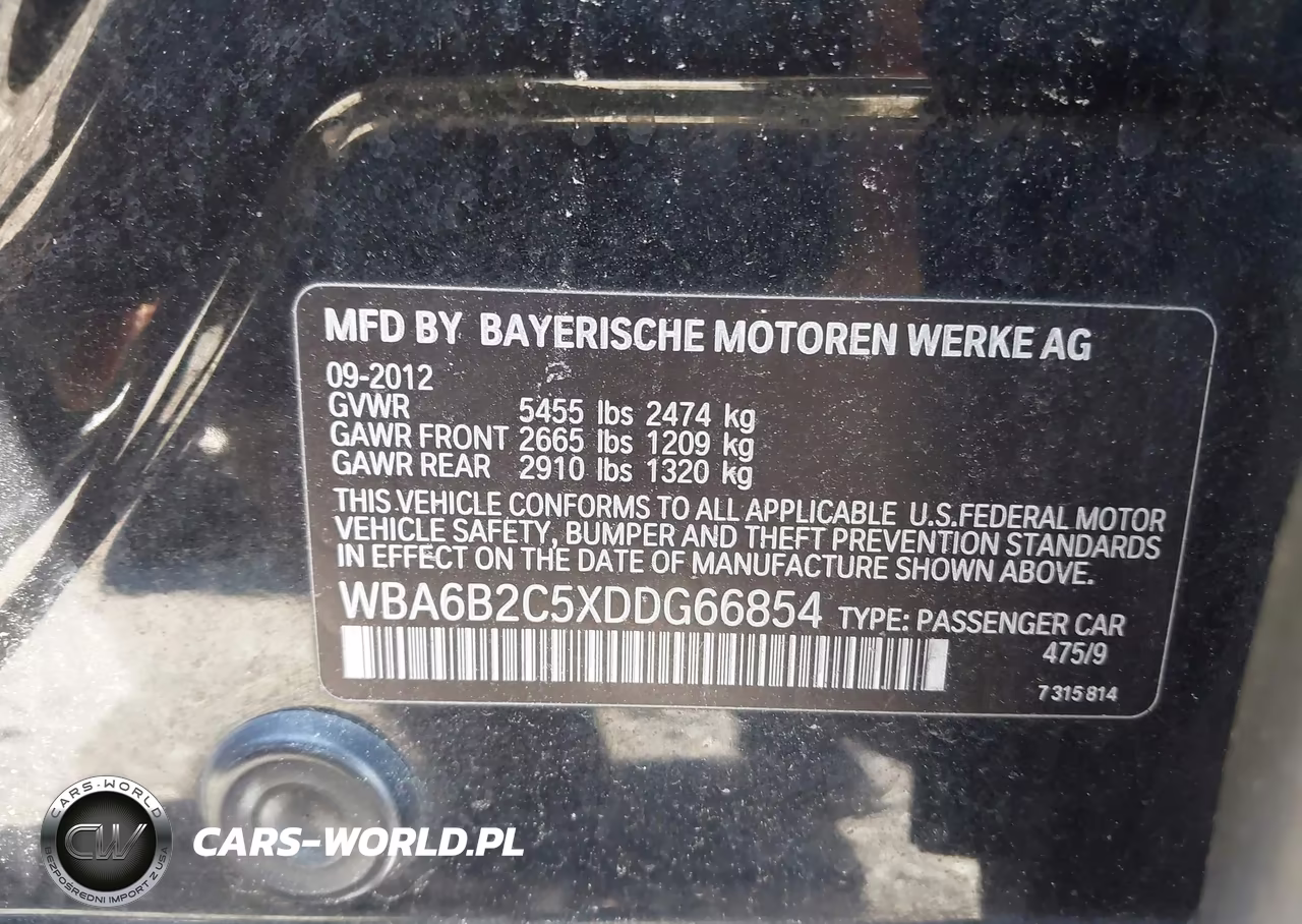 2013 BMW 650I Gran Coupe VIN:WBA6B2C5XDDG66854 - 9