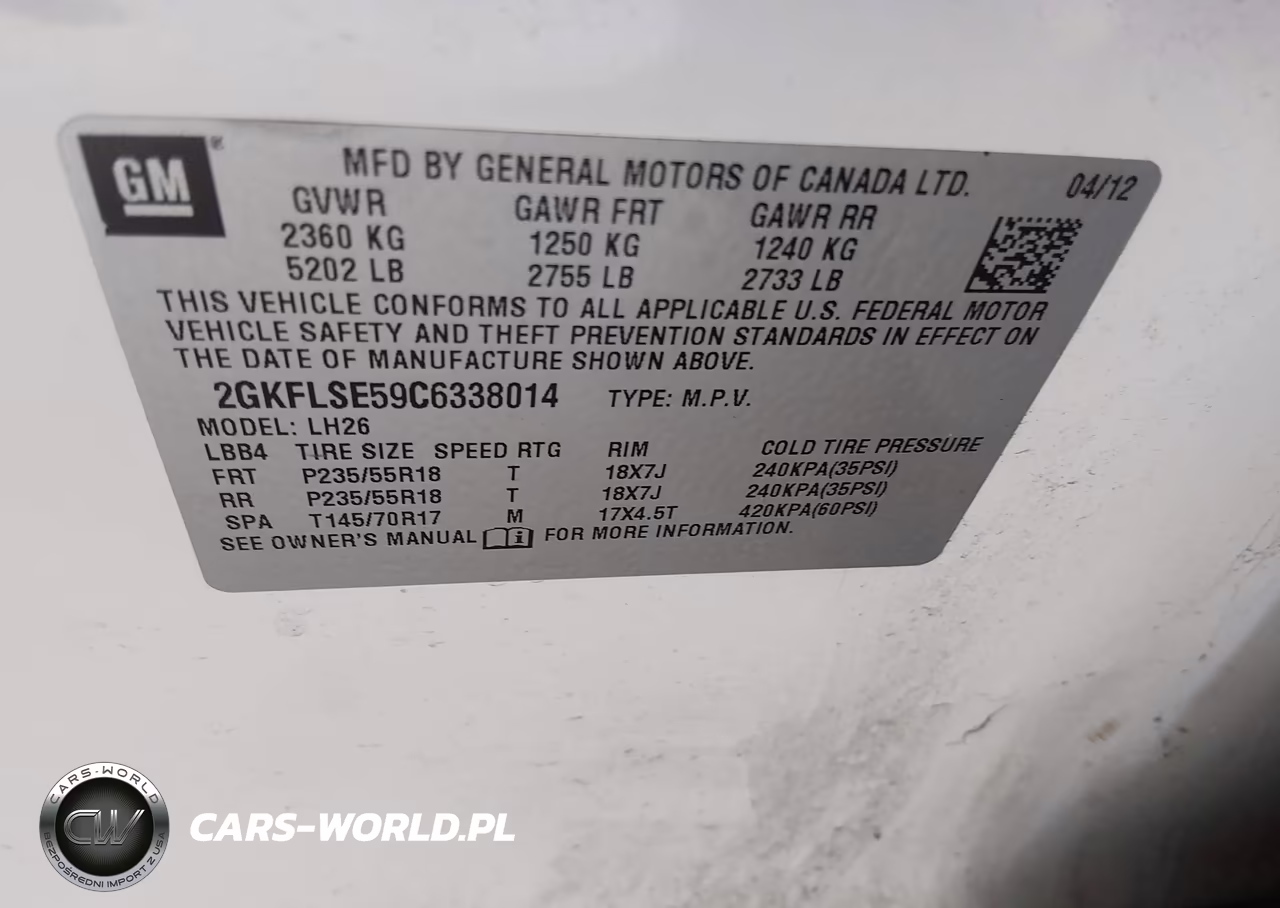2012 GMC Terrain Sle-2 VIN:2GKFLSE59C6338014 - 9