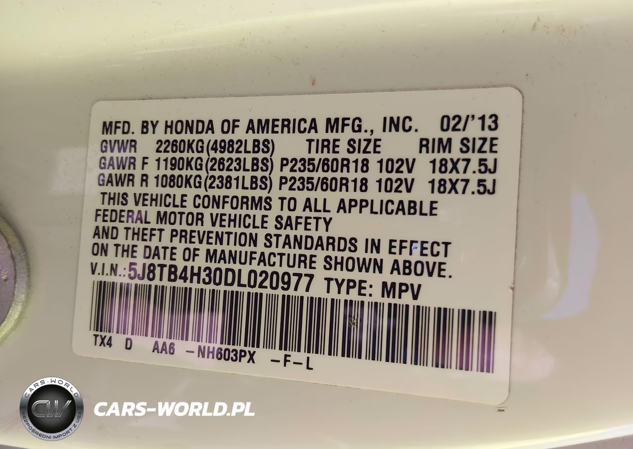 2013 Acura Rdx VIN:5J8TB4H30DL020977 - 9