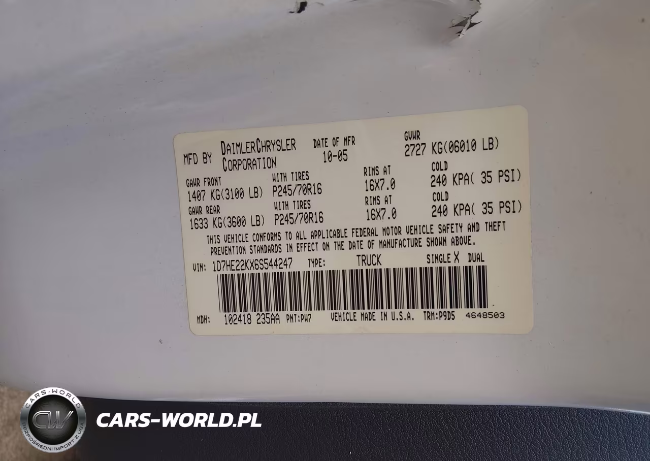 2006 Dodge Dakota St VIN:1D7HE22KX6S544247 - 9