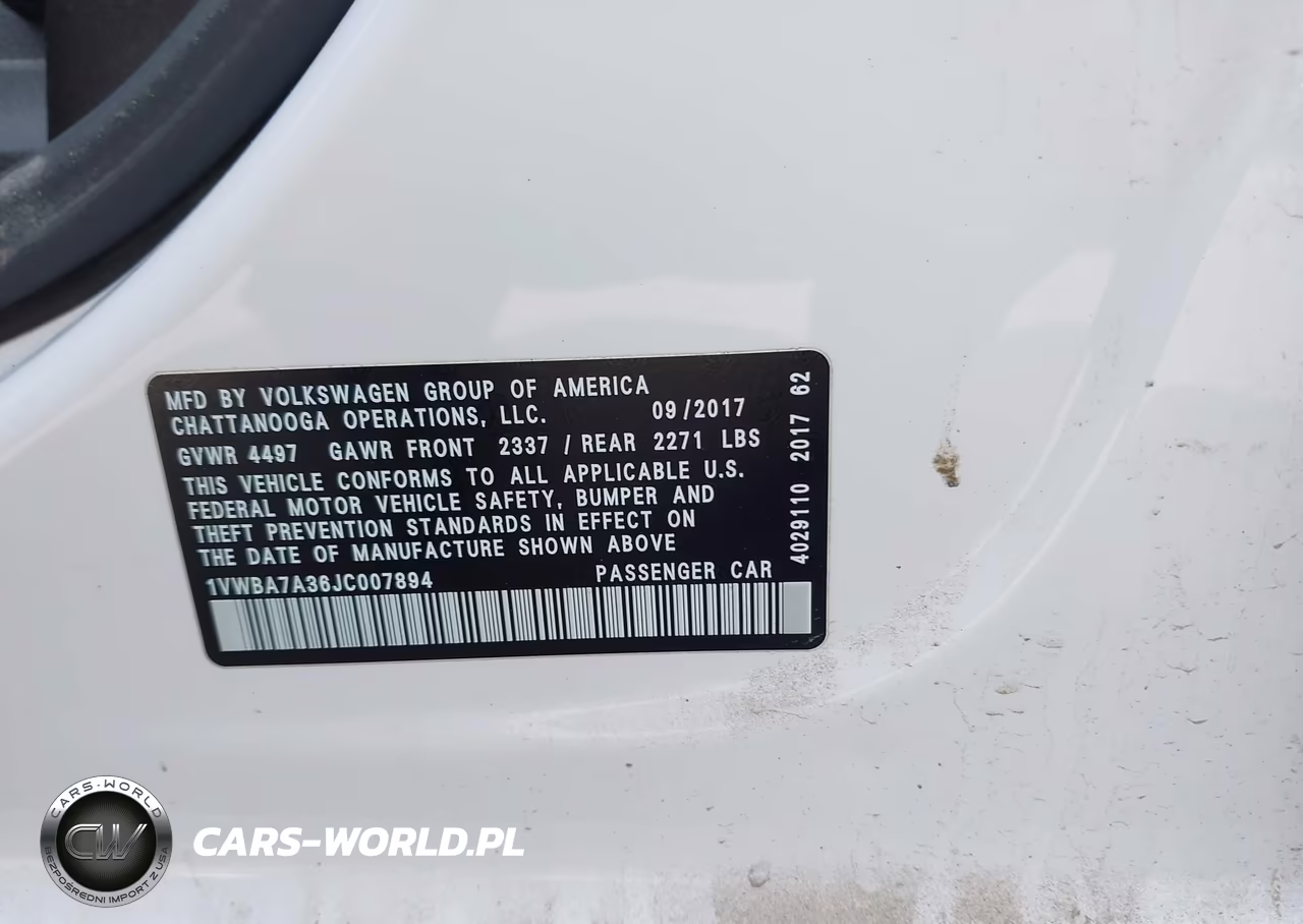2018 Volkswagen Passat 2.0T Se VIN:1VWBA7A36JC007894 - 9