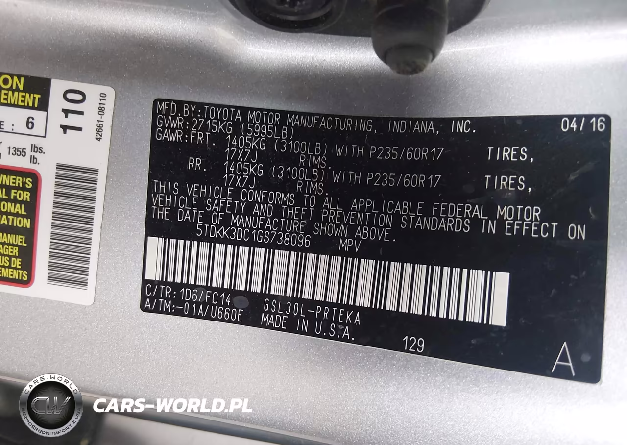 2016 Toyota Sienna Le 8 Passenger VIN:5TDKK3DC1GS738096 - 9