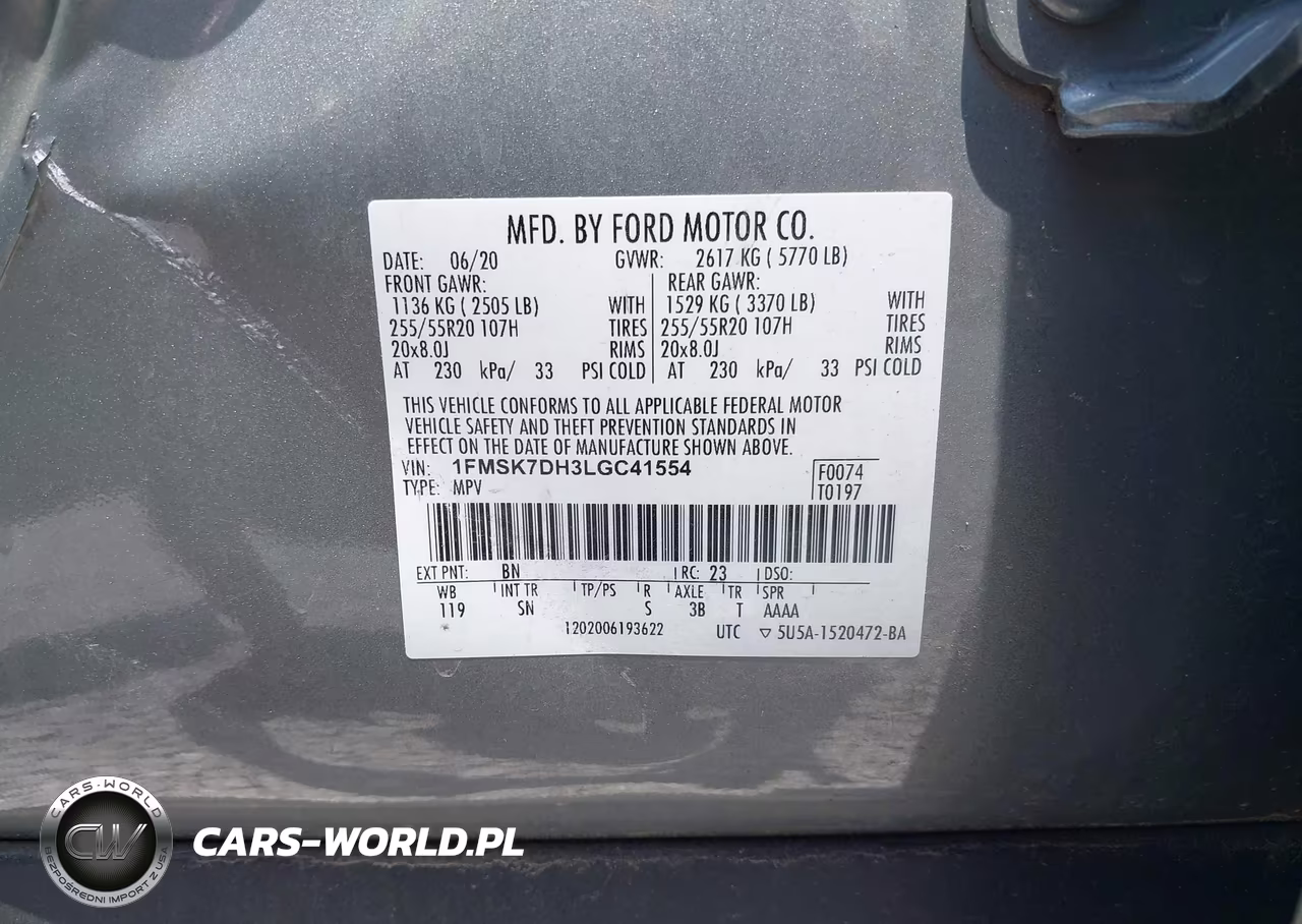 2020 Ford Explorer Xlt VIN:1FMSK7DH3LGC41554 - 9