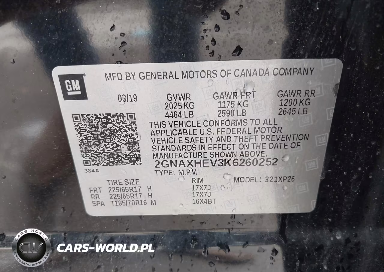 2019 Chevrolet Equinox Ls VIN:2GNAXHEV3K6260252 - 9