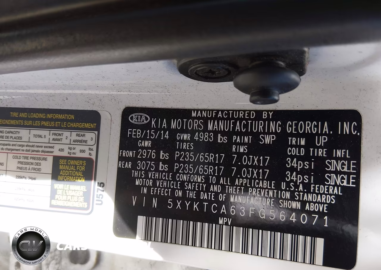 2015 Kia Sorento Lx VIN:5XYKTCA63FG564071 - 9