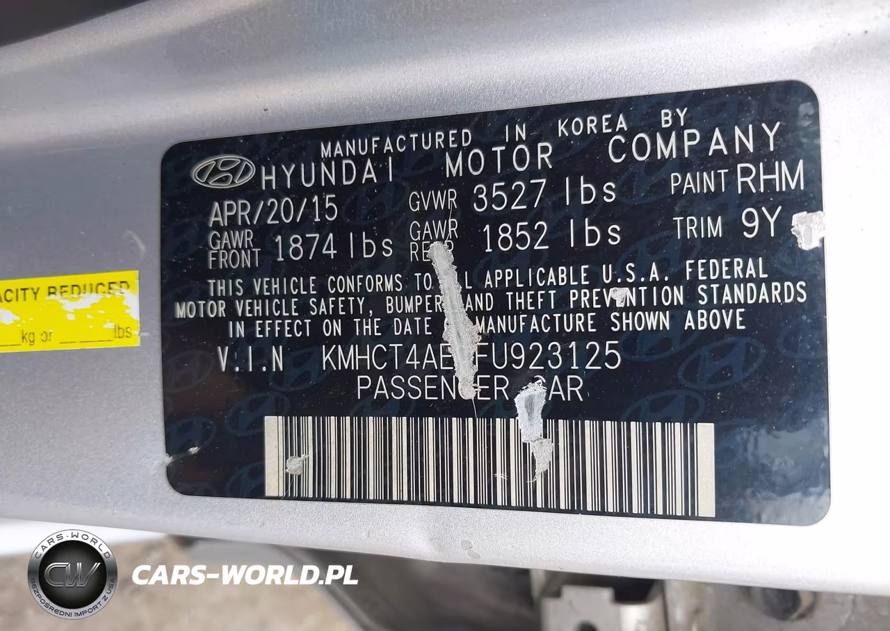 2015 Hyundai Accent Gls VIN:KMHCT4AE5FU923125 - 13
