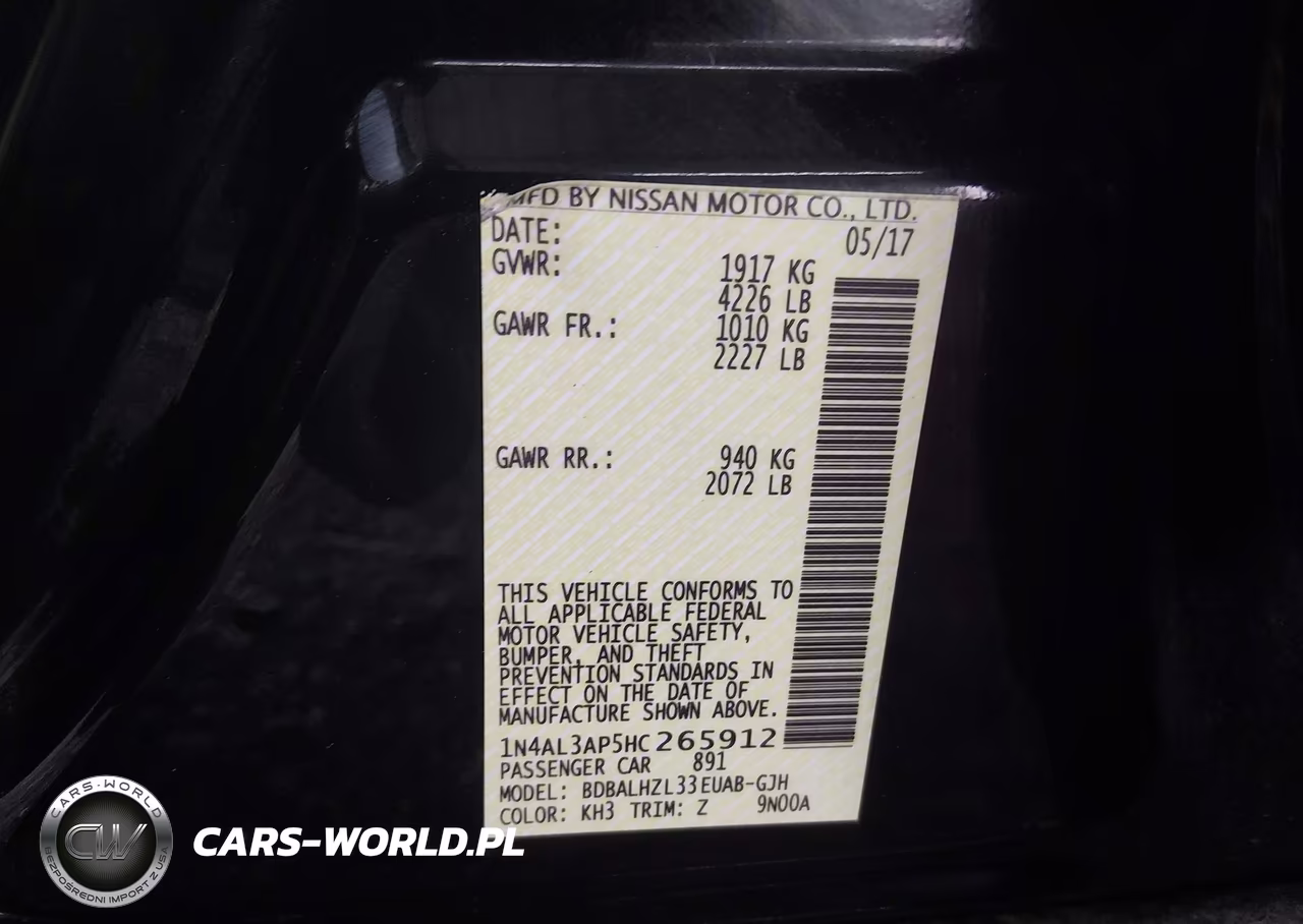 2017 Nissan Altima 2.5 Sr VIN:1N4AL3AP5HC265912 - 9