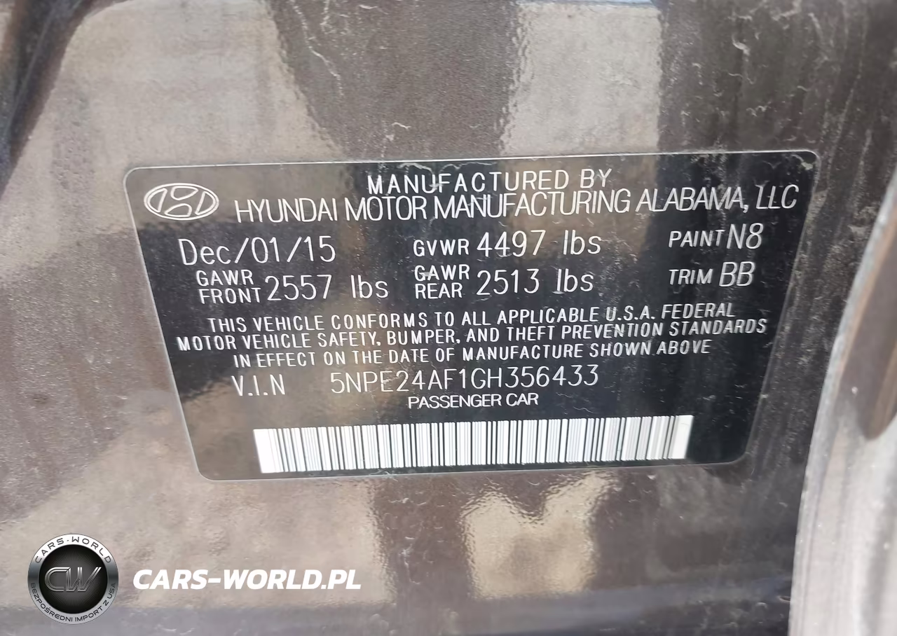 2016 Hyundai Sonata Se VIN:5NPE24AF1GH356433 - 9