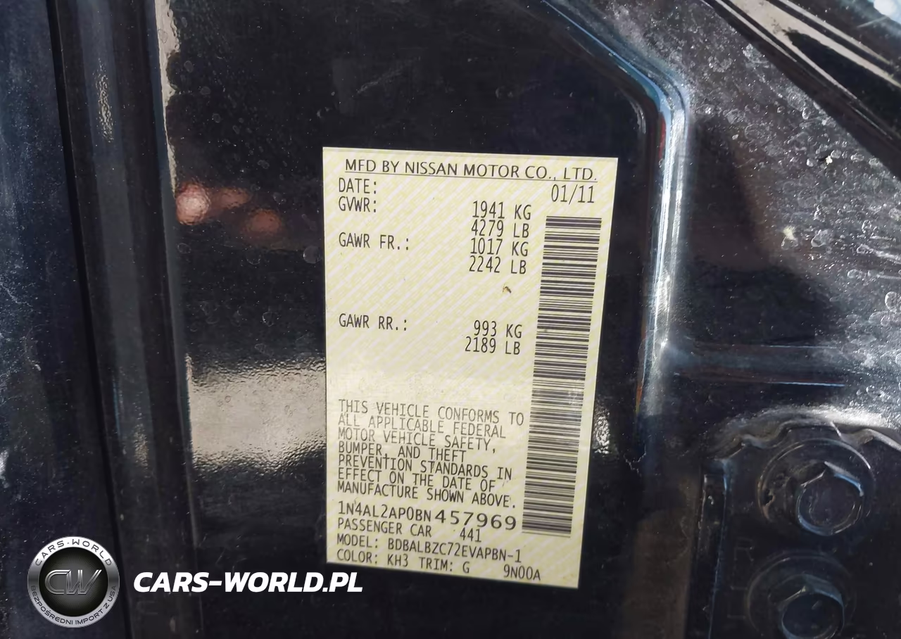 2011 Nissan Altima 2.5 S VIN:1N4AL2AP0BN457969 - 9