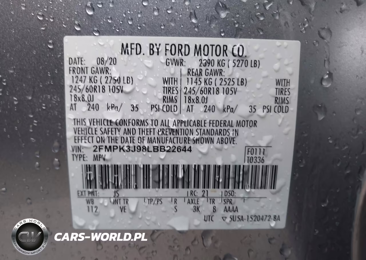 2020 Ford Edge Sel VIN:2FMPK3J98LBB22644 - 9