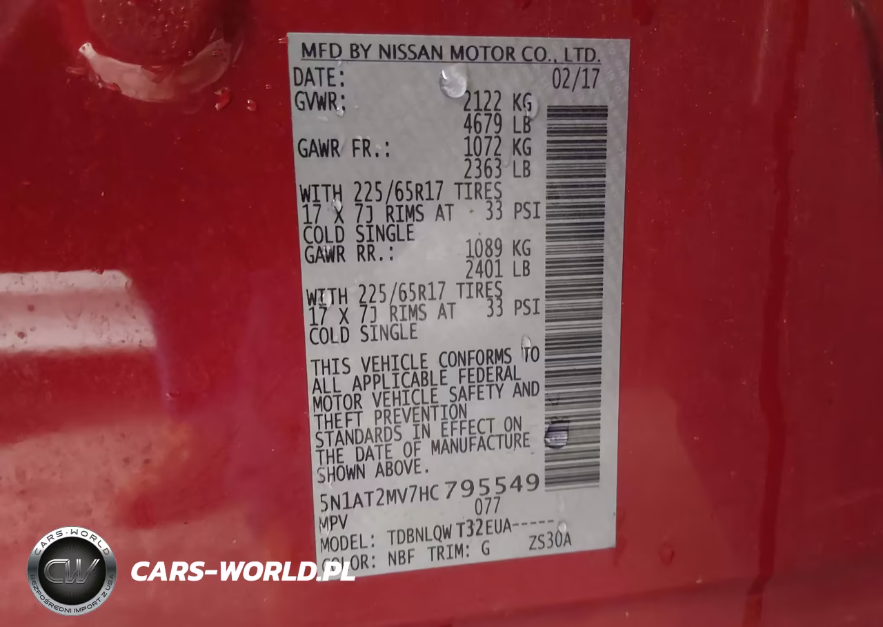 2017 Nissan Rogue Sv VIN:5N1AT2MV7HC795549 - 9