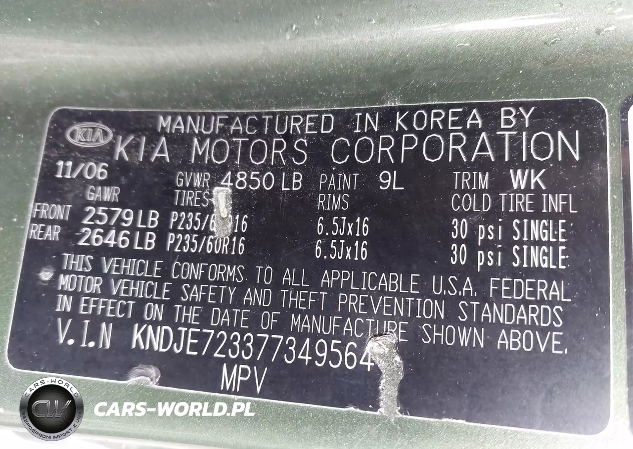 2007 Kia Sportage Lx V6 VIN:KNDJE723377349564 - 9