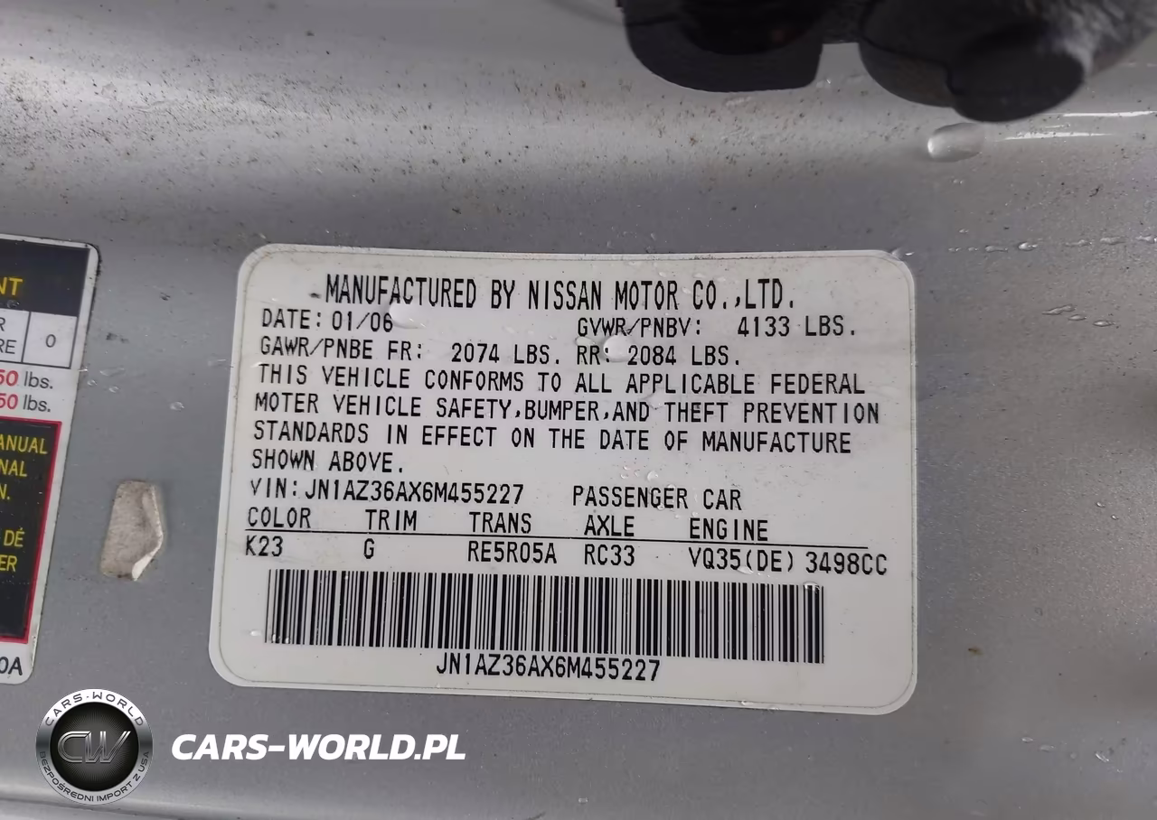 2006 Nissan 350Z Enthusiast VIN:JN1AZ36AX6M455227 - 9