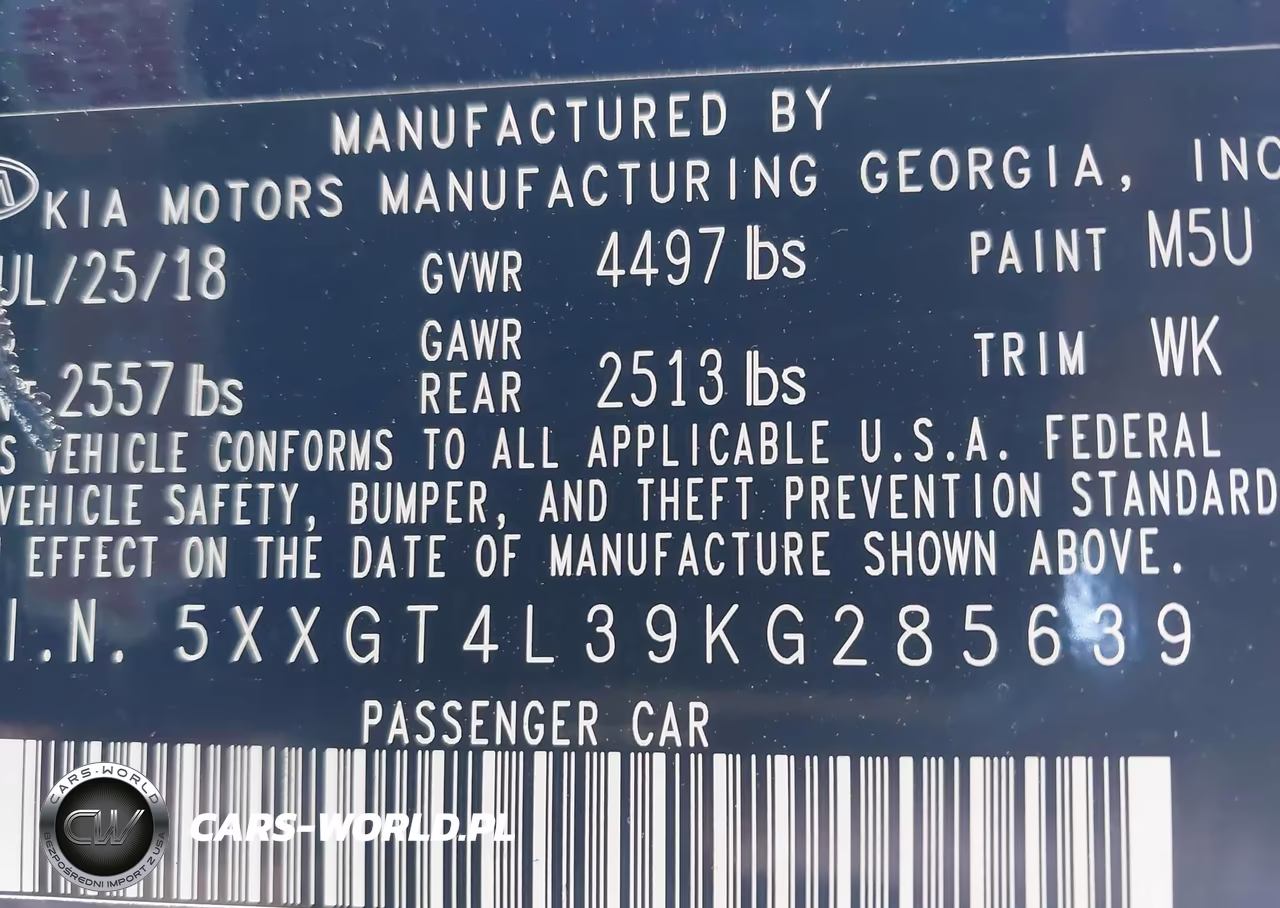 2019 Kia Optima S VIN:5XXGT4L39KG285639 - 9