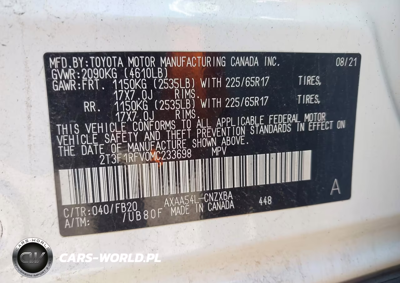 2021 Toyota Rav4 Le VIN:2T3F1RFV0MC233698 - 9