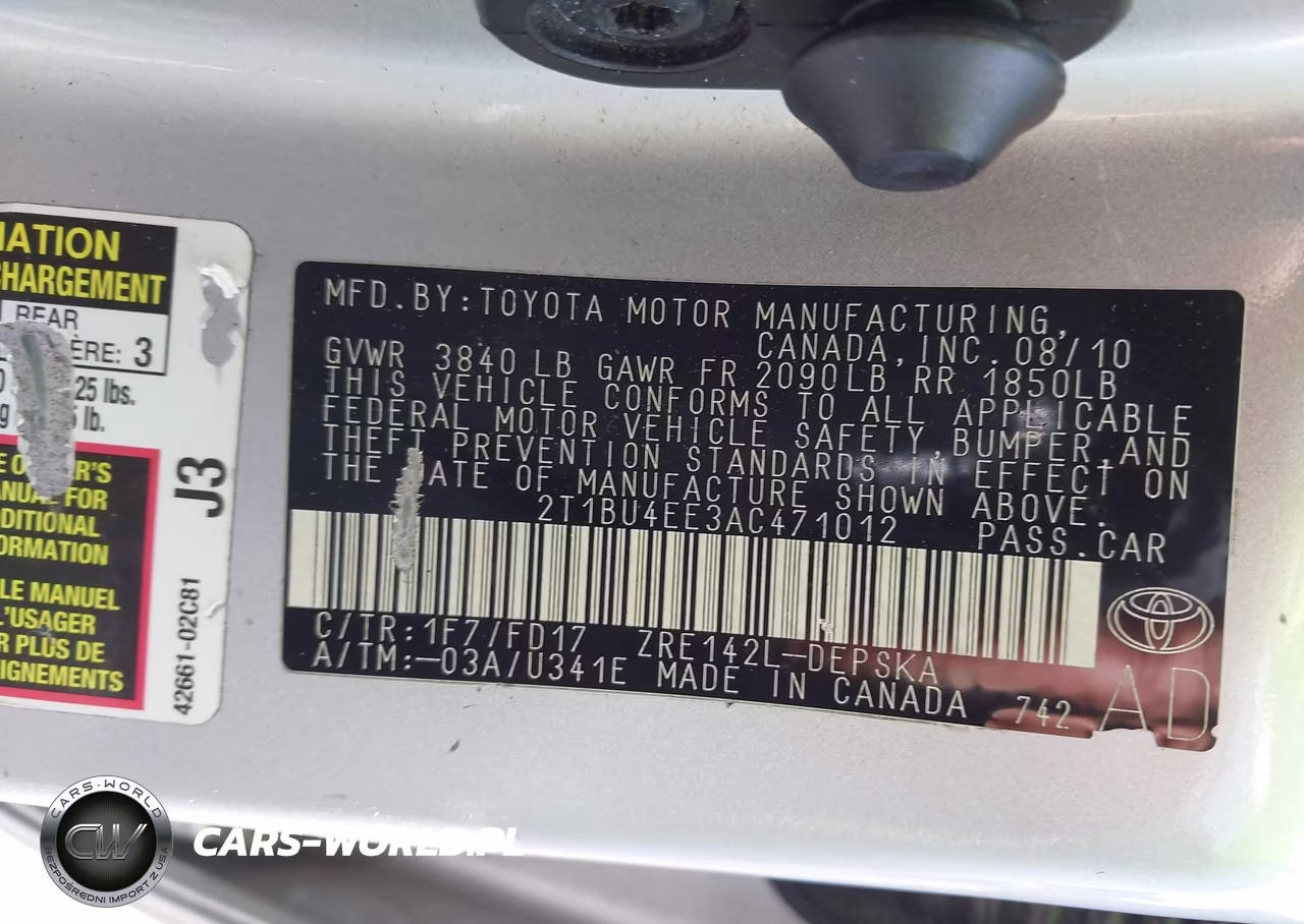 2010 Toyota Corolla S VIN:2T1BU4EE3AC471012 - 9