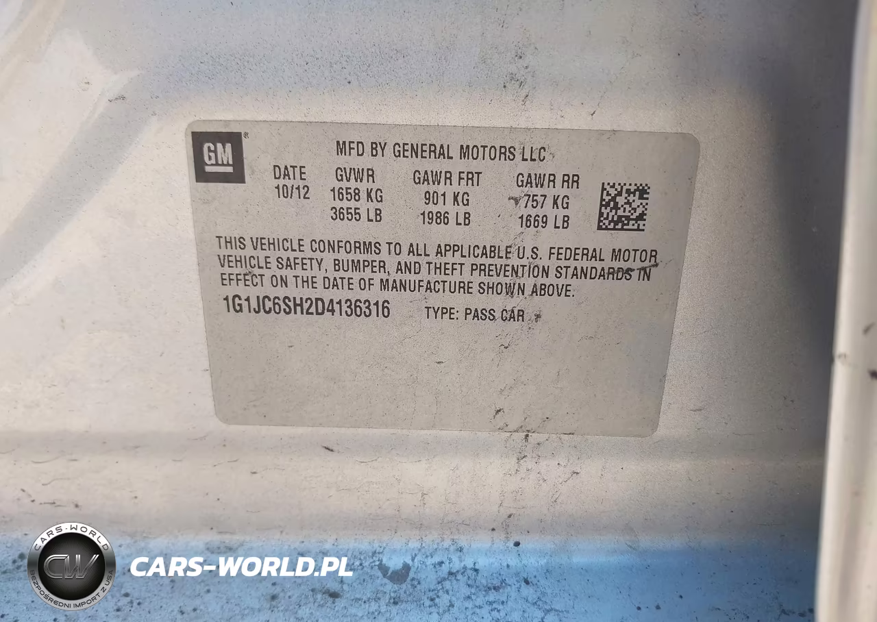 2013 Chevrolet Sonic Lt Auto VIN:1G1JC6SH2D4136316 - 9