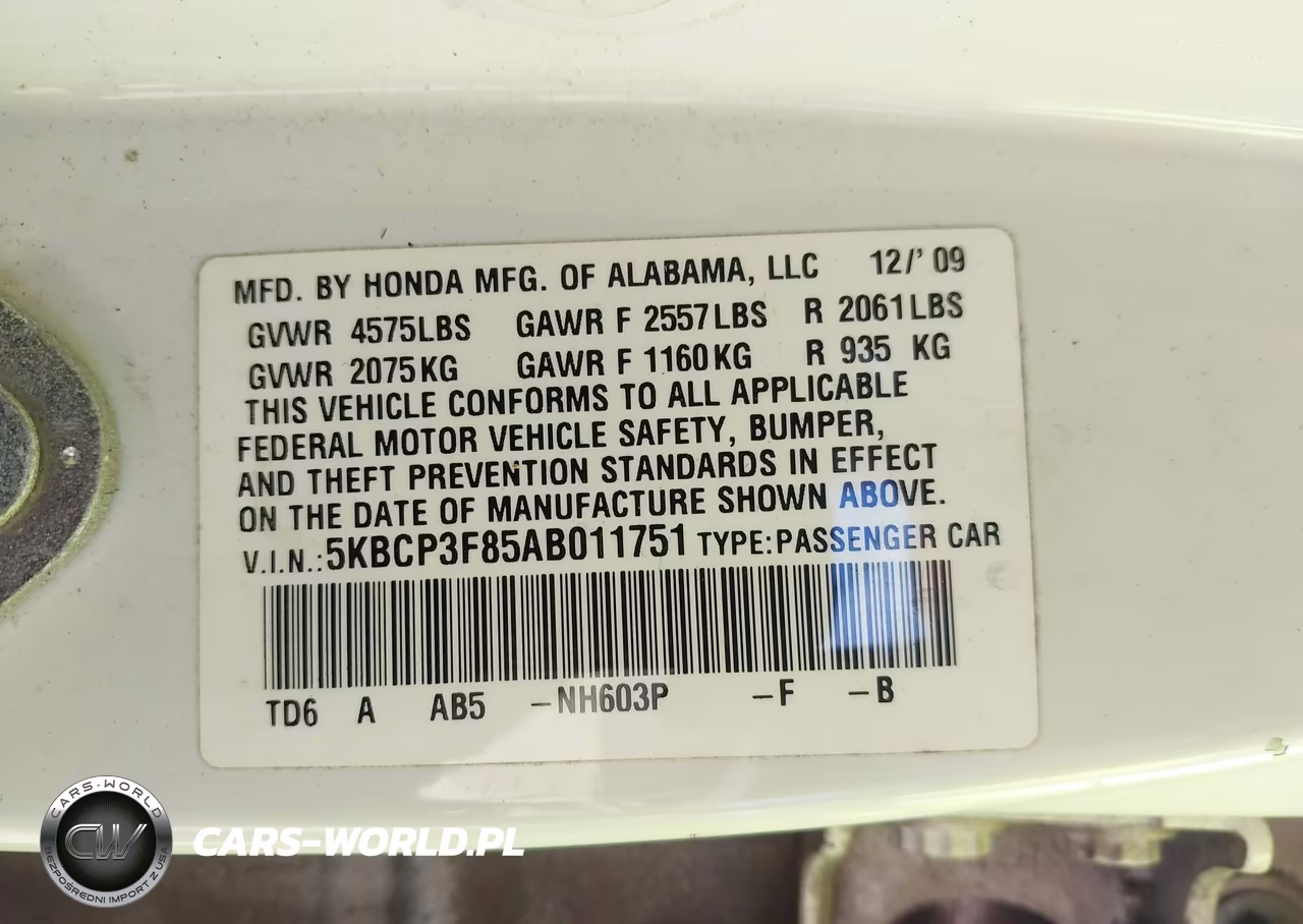 2010 Honda Accord 3.5 Ex-L VIN:5KBCP3F85AB011751 - 9