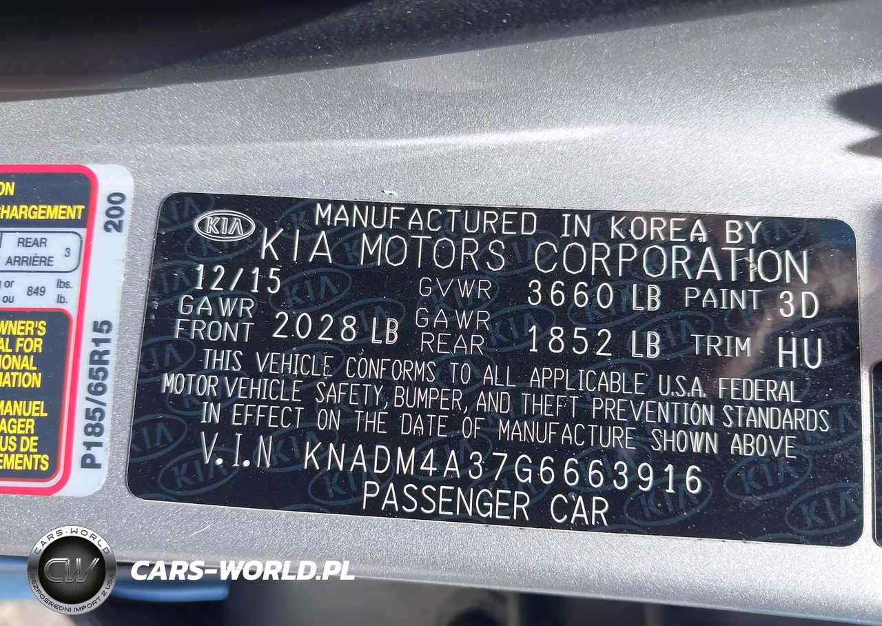 2016 Kia Rio Lx VIN:KNADM4A37G6663916 - 9