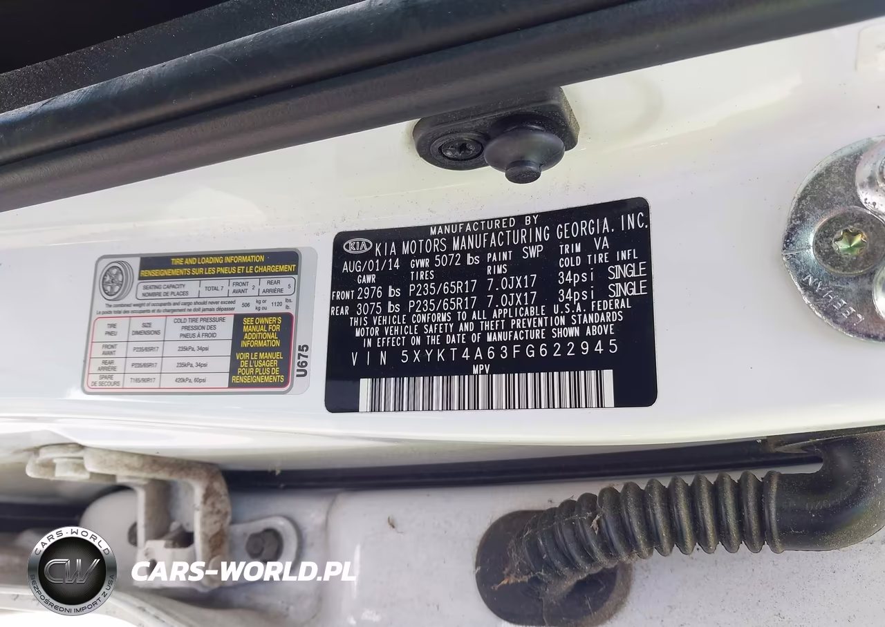 2015 Kia Sorento Lx VIN:5XYKT4A63FG622945 - 9
