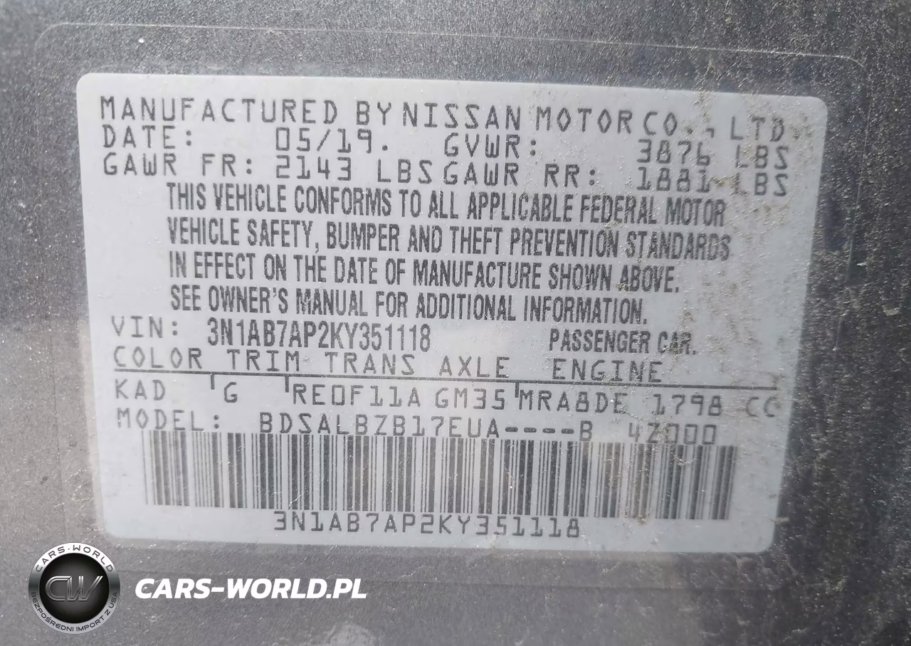 2019 Nissan Sentra S VIN:3N1AB7AP2KY351118 - 9