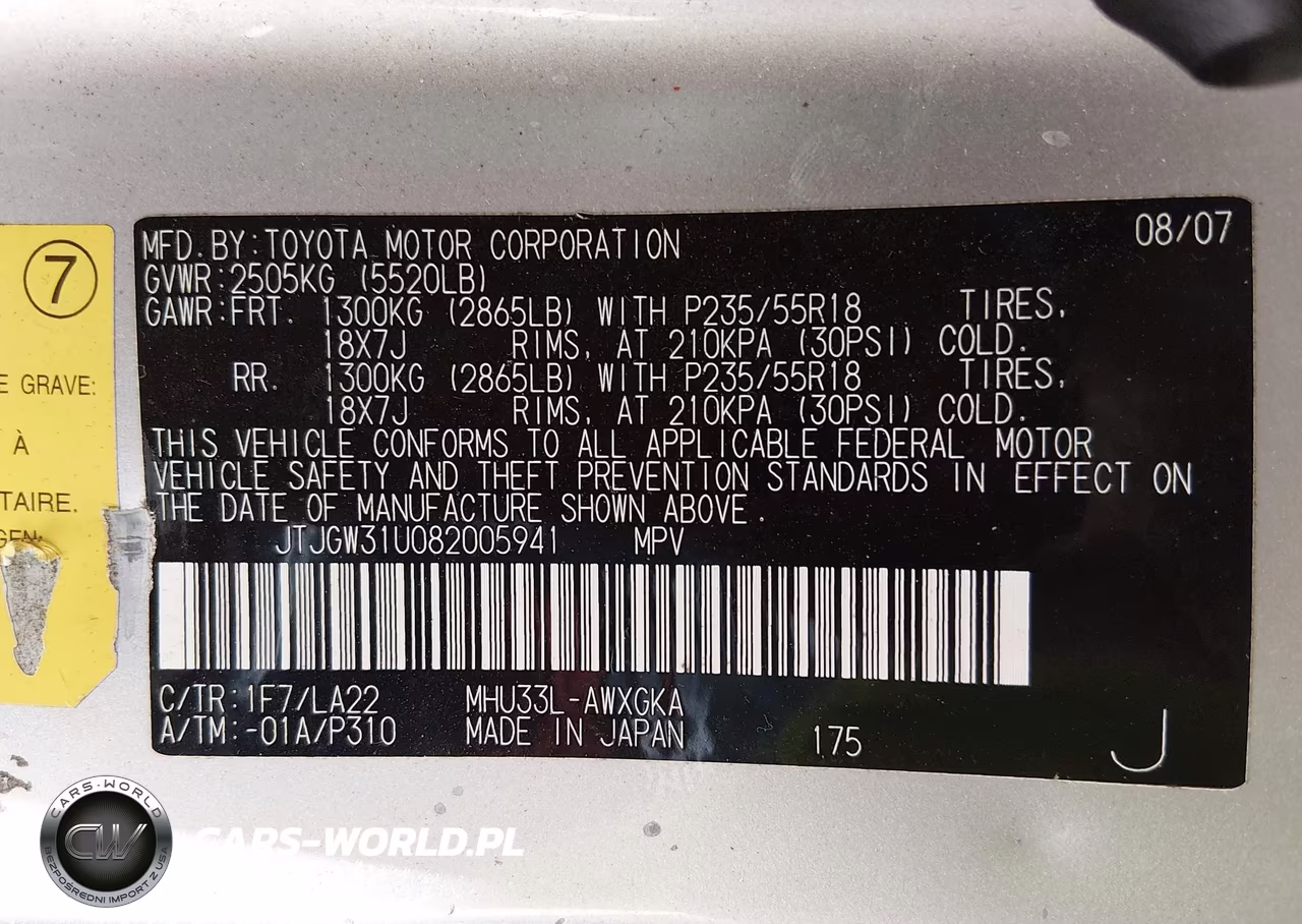 2008 Lexus Rx 400H VIN:JTJGW31U082005941 - 9