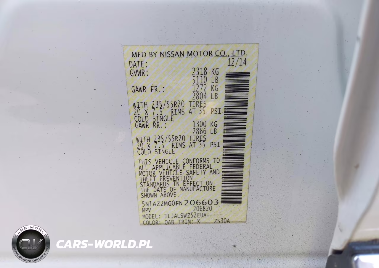 2015 Nissan Murano Platinum VIN:5N1AZ2MG0FN206603 - 9