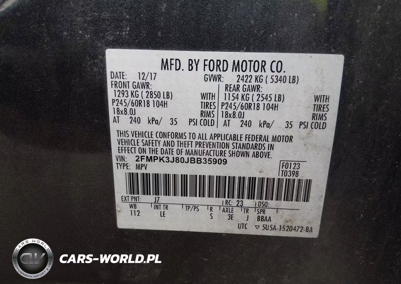 2018 Ford Edge Sel VIN:2FMPK3J80JBB35909 - 9
